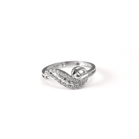 The Dainty Zirconia Pattern Silver Ring