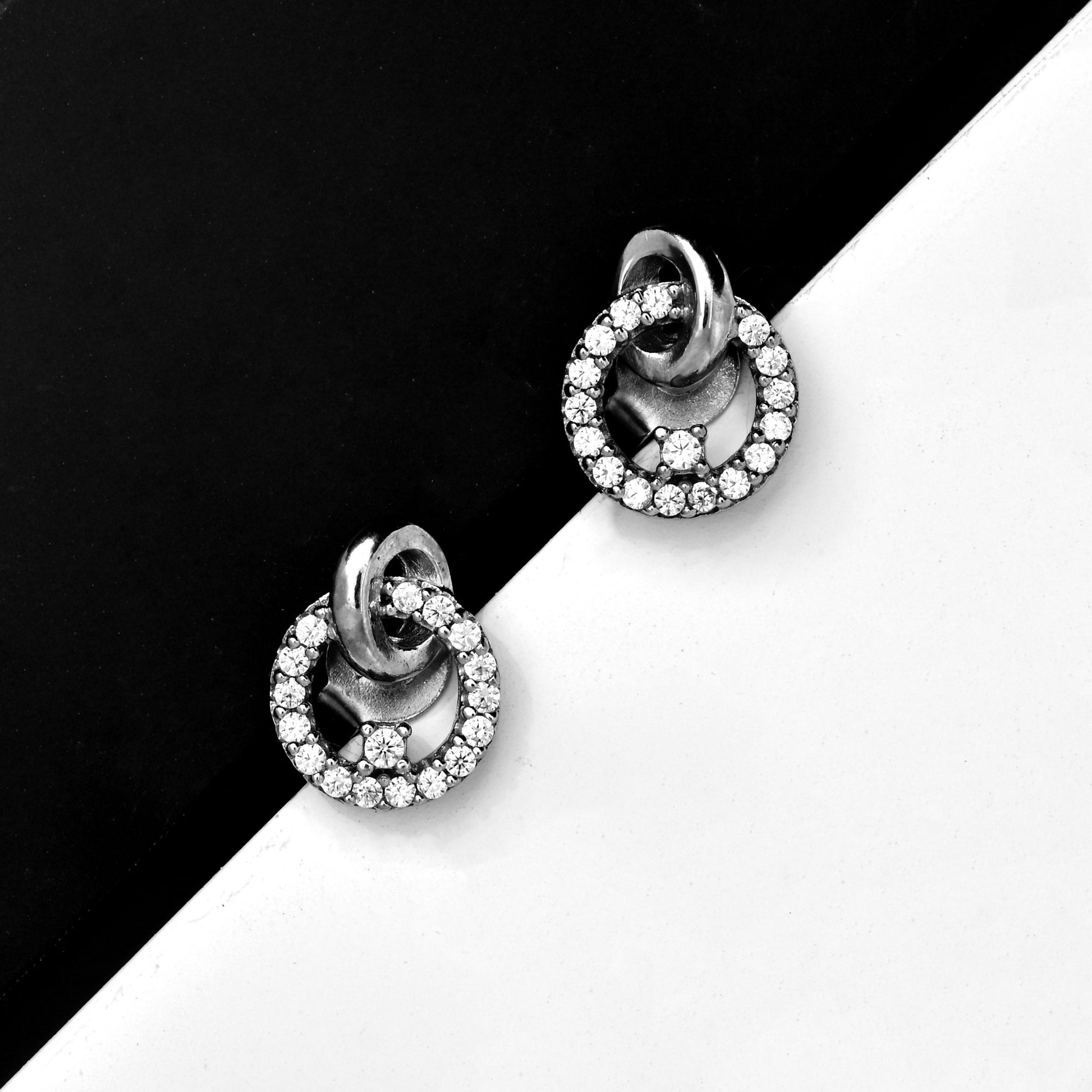The Dual Radiance Earrings - Vinayak - House of Silver