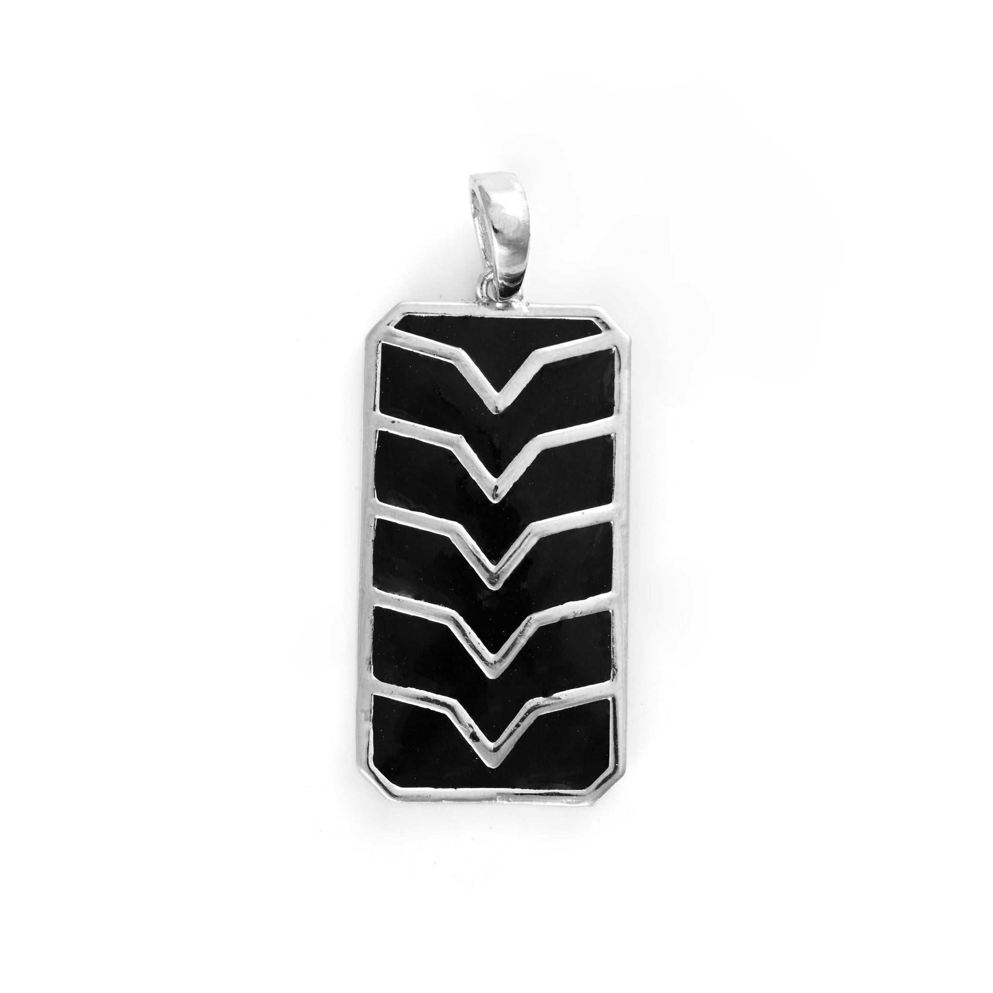 The Elegant Ebony Pendant - Vinayak - House of Silver