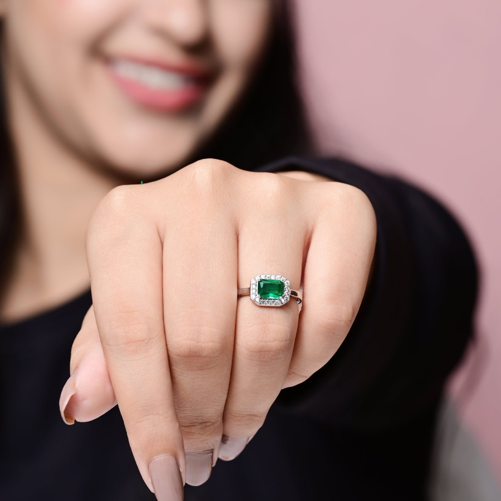 The Emerald Glow Cluster Ring - Vinayak - House of Silver