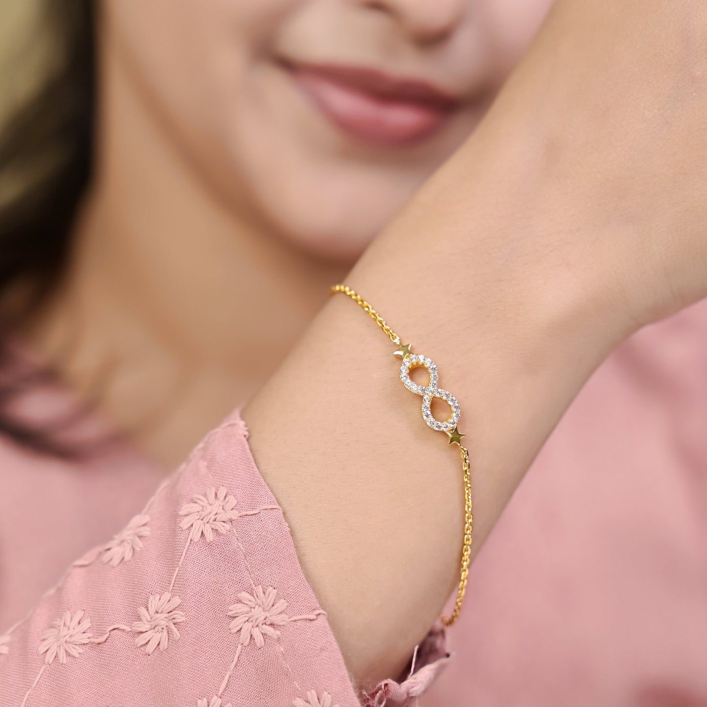 The Infinity Sparkle Zirconia Silver Bracelet - Vinayak - House of Silver