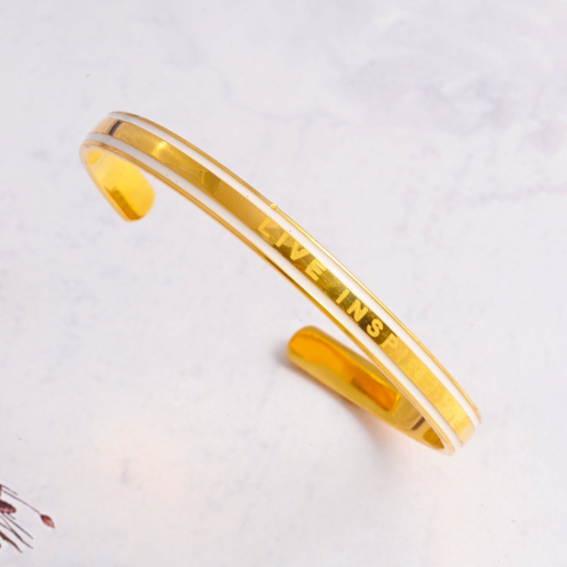The ‘Live Inspired’ Engraved Silver Cuff - Vinayak - House of Silver