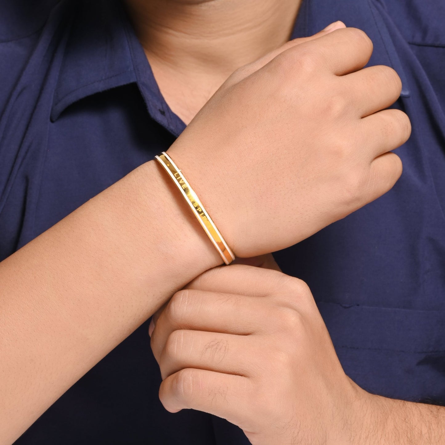 The ‘Live Inspired’ Engraved Silver Cuff - Vinayak - House of Silver