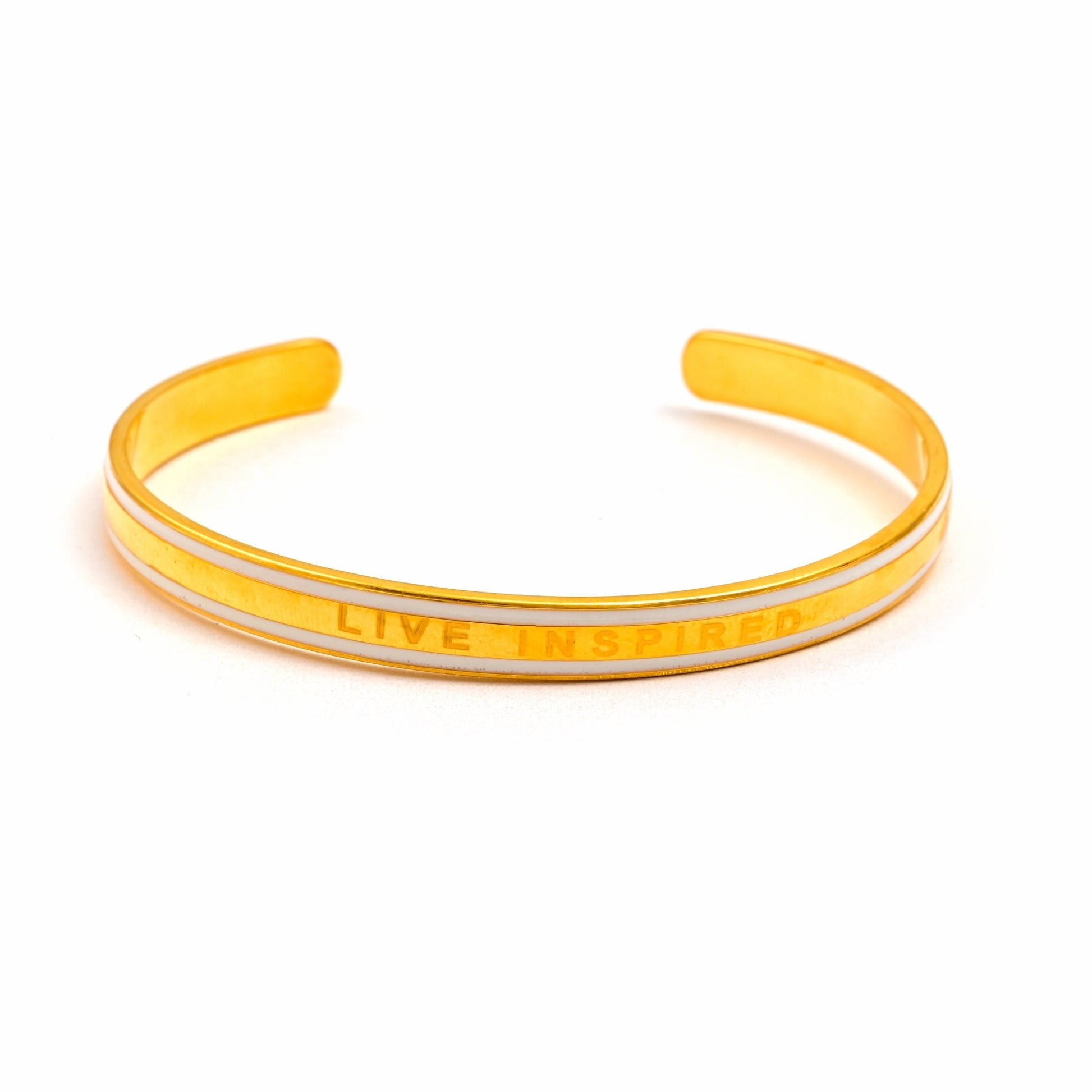 The ‘Live Inspired’ Engraved Silver Cuff - Vinayak - House of Silver