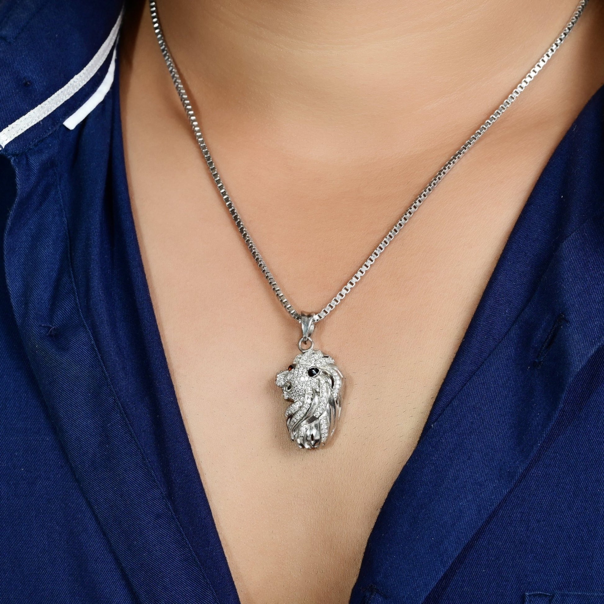 The Majestic Mane Zirconia Pendant - Vinayak - House of Silver