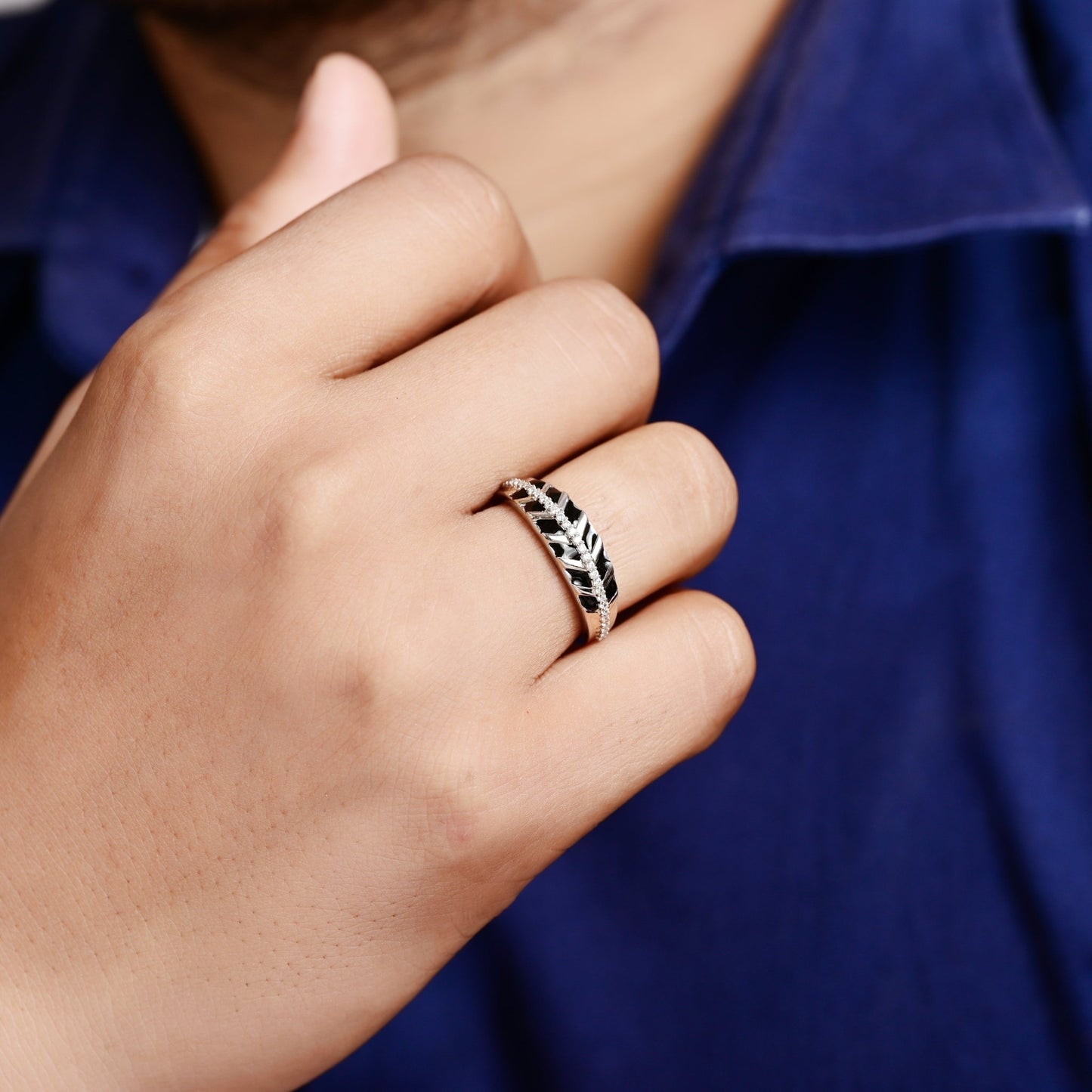 The Monochrome Zirconia Band Ring - Vinayak - House of Silver