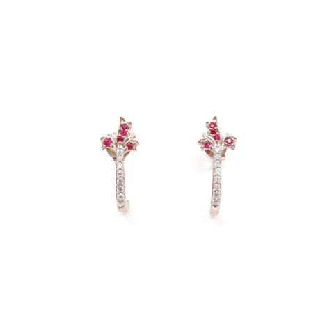The Pink Bloom Sparkle Silver Earrings