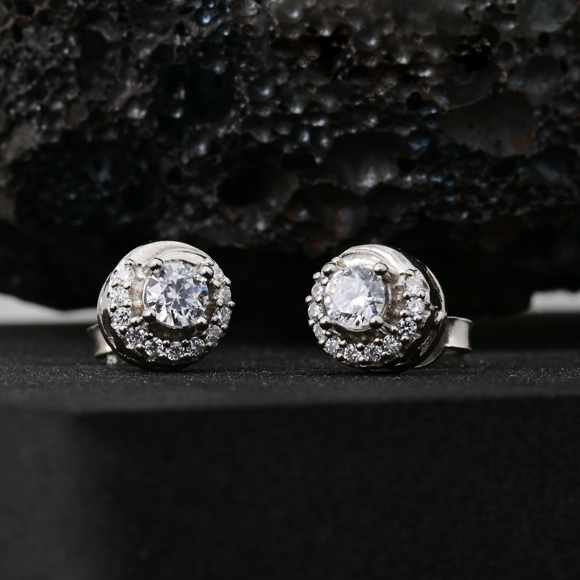 The Radiant Halo Earrings - Vinayak - House of Silver