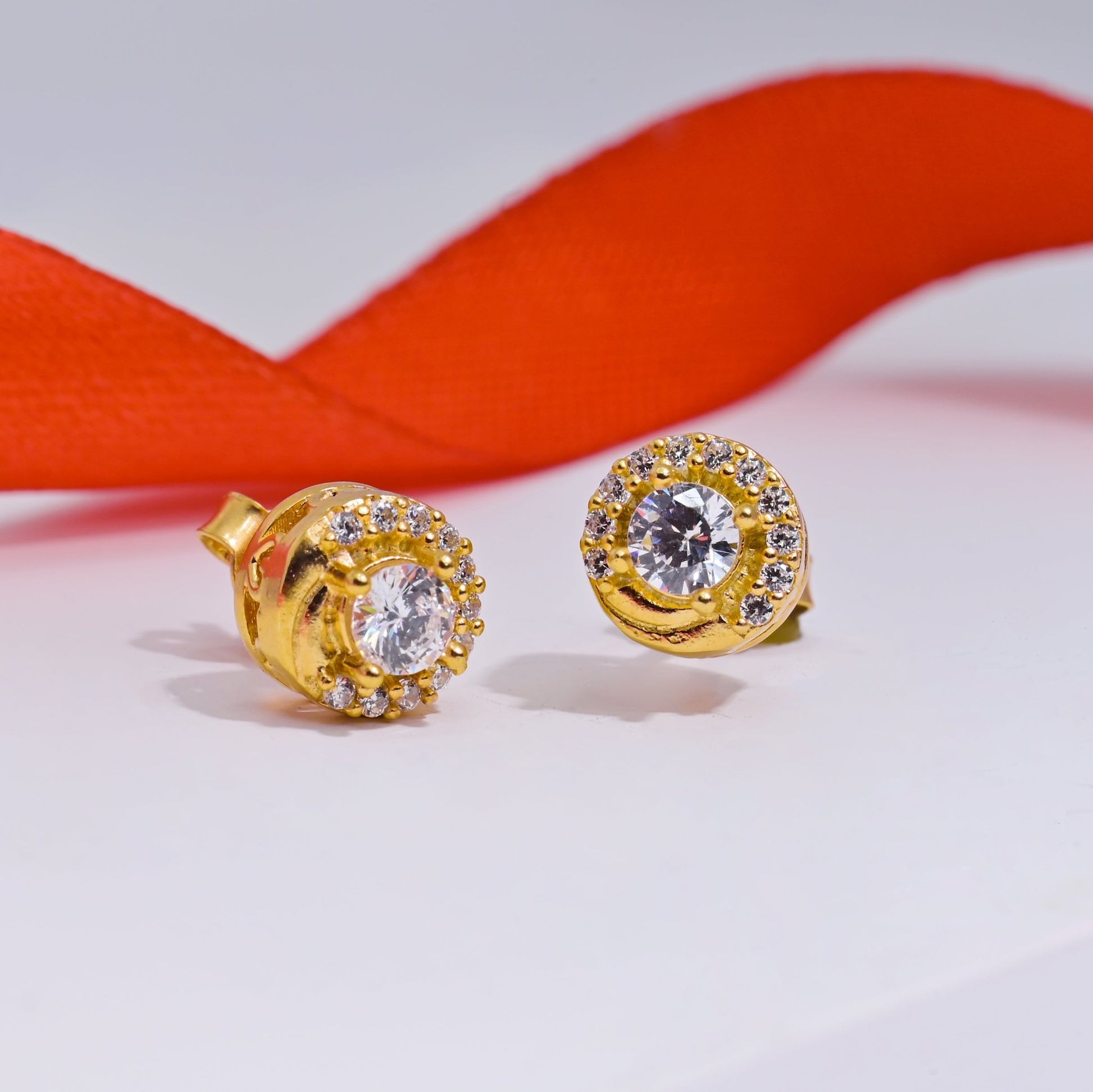 The Radiant Halo Earrings - Vinayak - House of Silver