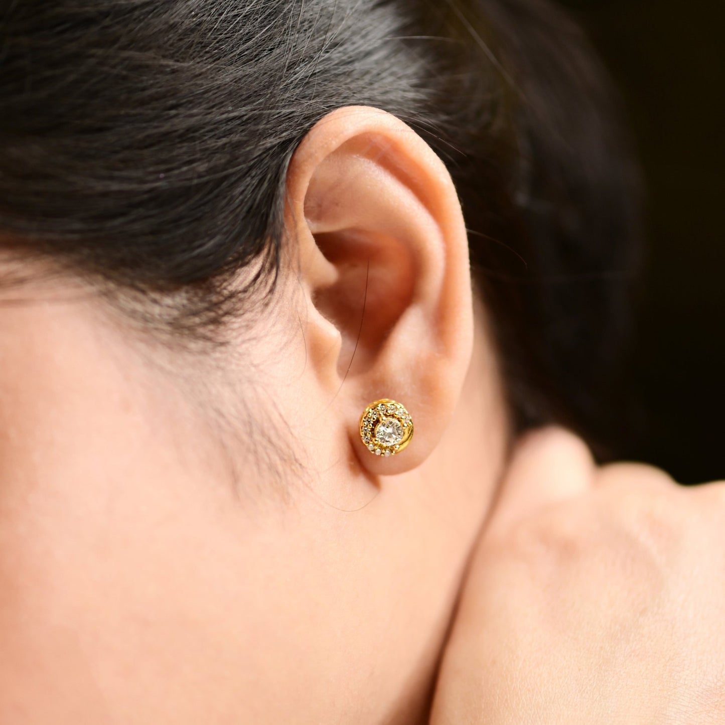 The Radiant Halo Earrings - Vinayak - House of Silver