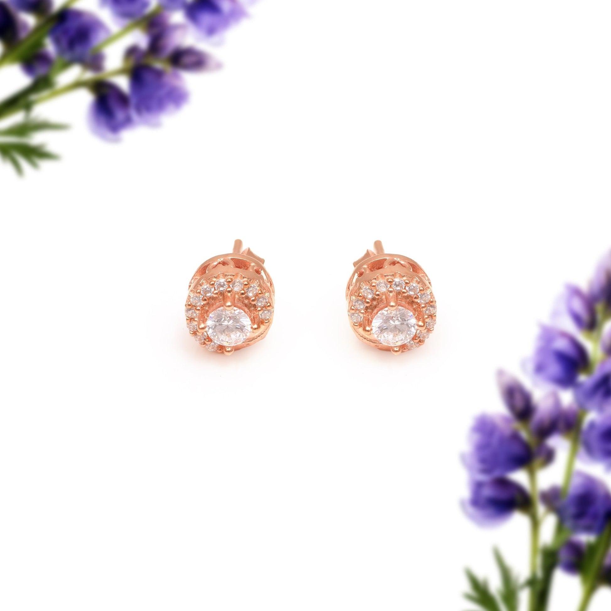The Radiant Halo Earrings - Vinayak - House of Silver