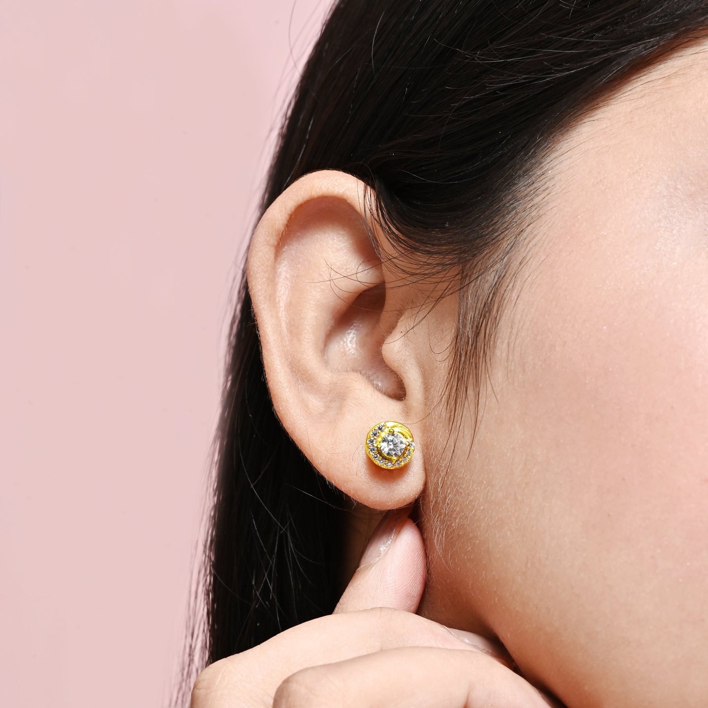 The Radiant Halo Earrings - Vinayak - House of Silver