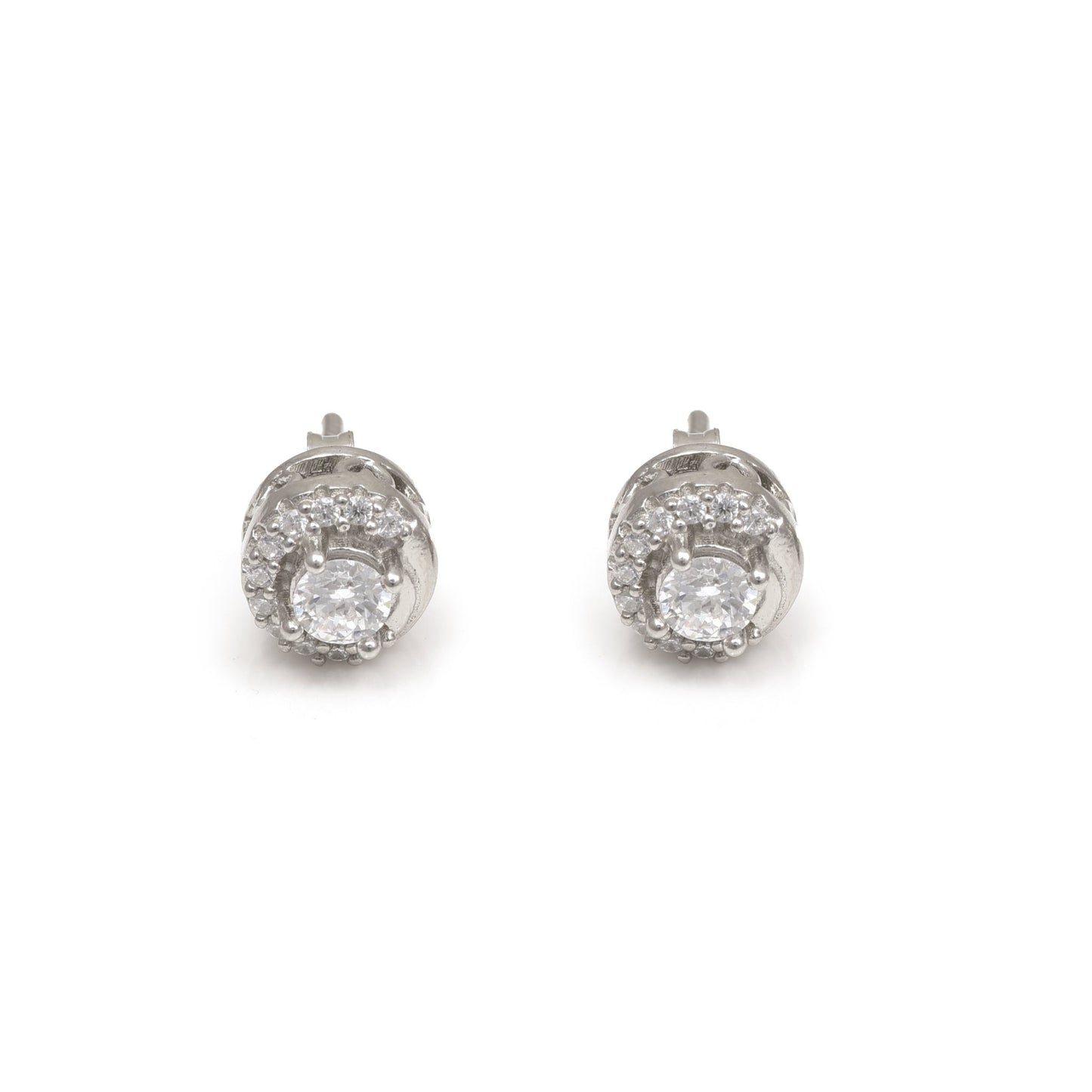 The Radiant Halo Earrings - Vinayak - House of Silver