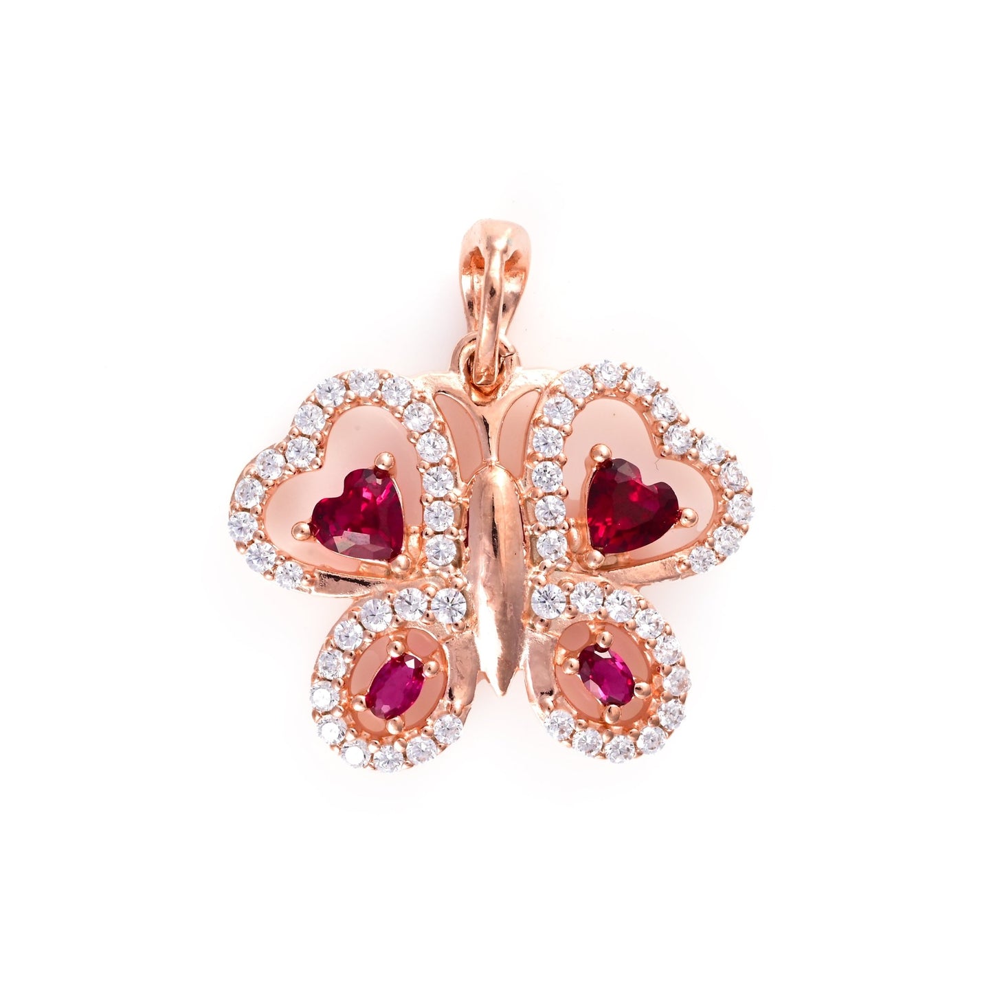 The Ruby Butterfly Pendant - Vinayak - House of Silver