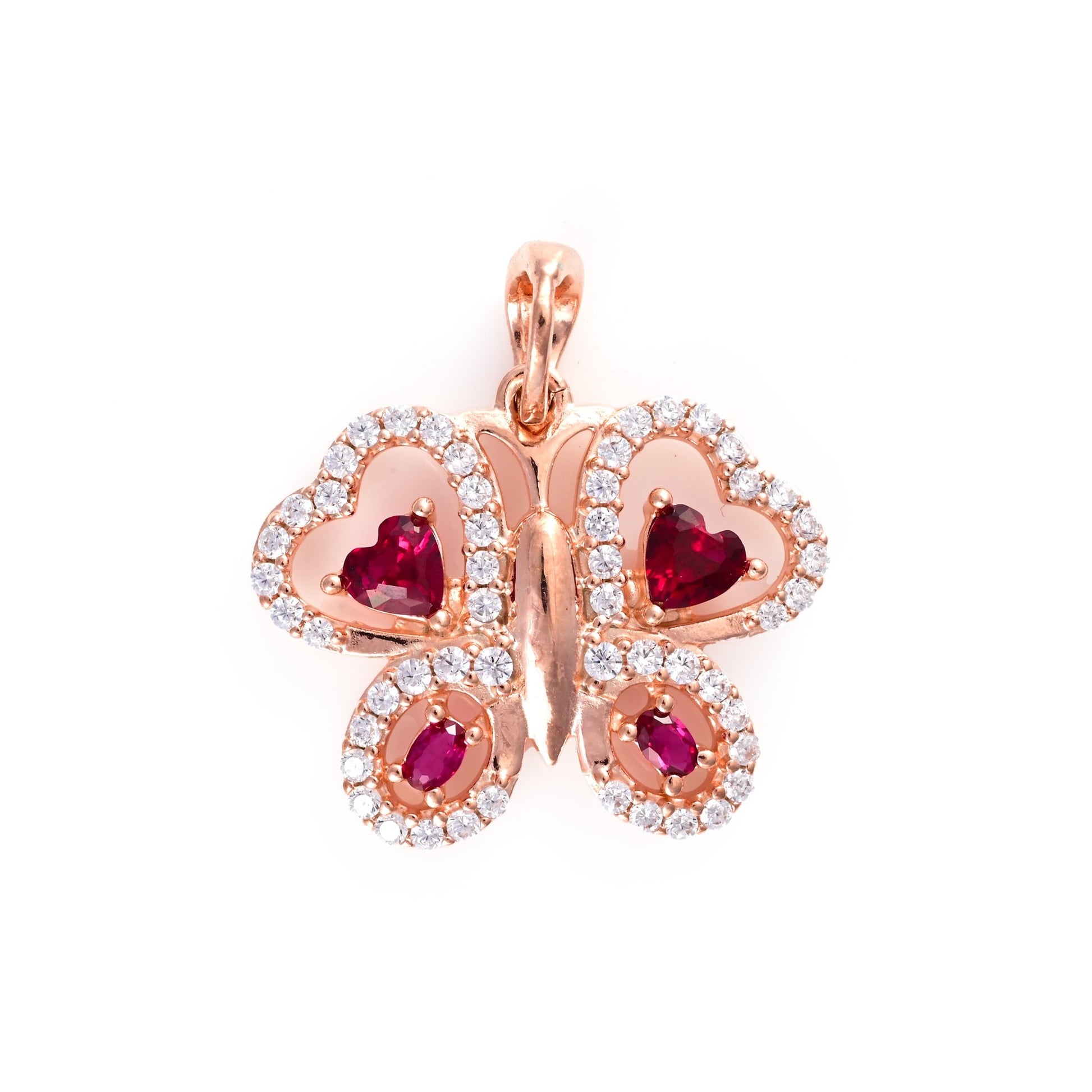 The Ruby Butterfly Pendant - Vinayak - House of Silver
