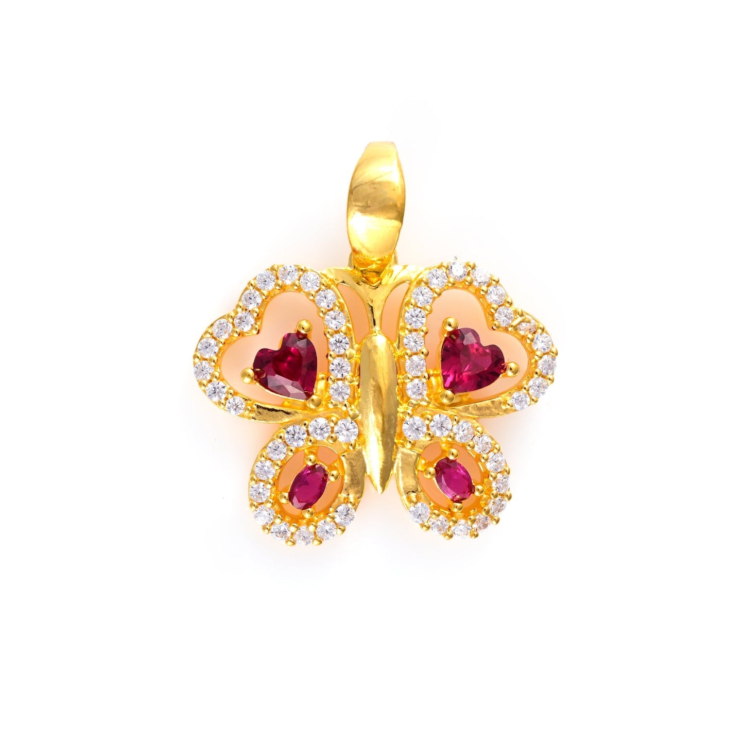 The Ruby Butterfly Pendant - Vinayak - House of Silver