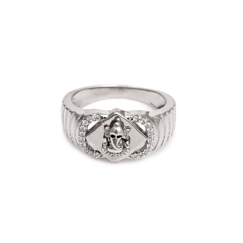 The Shri Ganesha Zirconia Silver Ring
