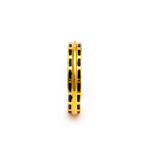 The Silver Noir Enamel Band Ring