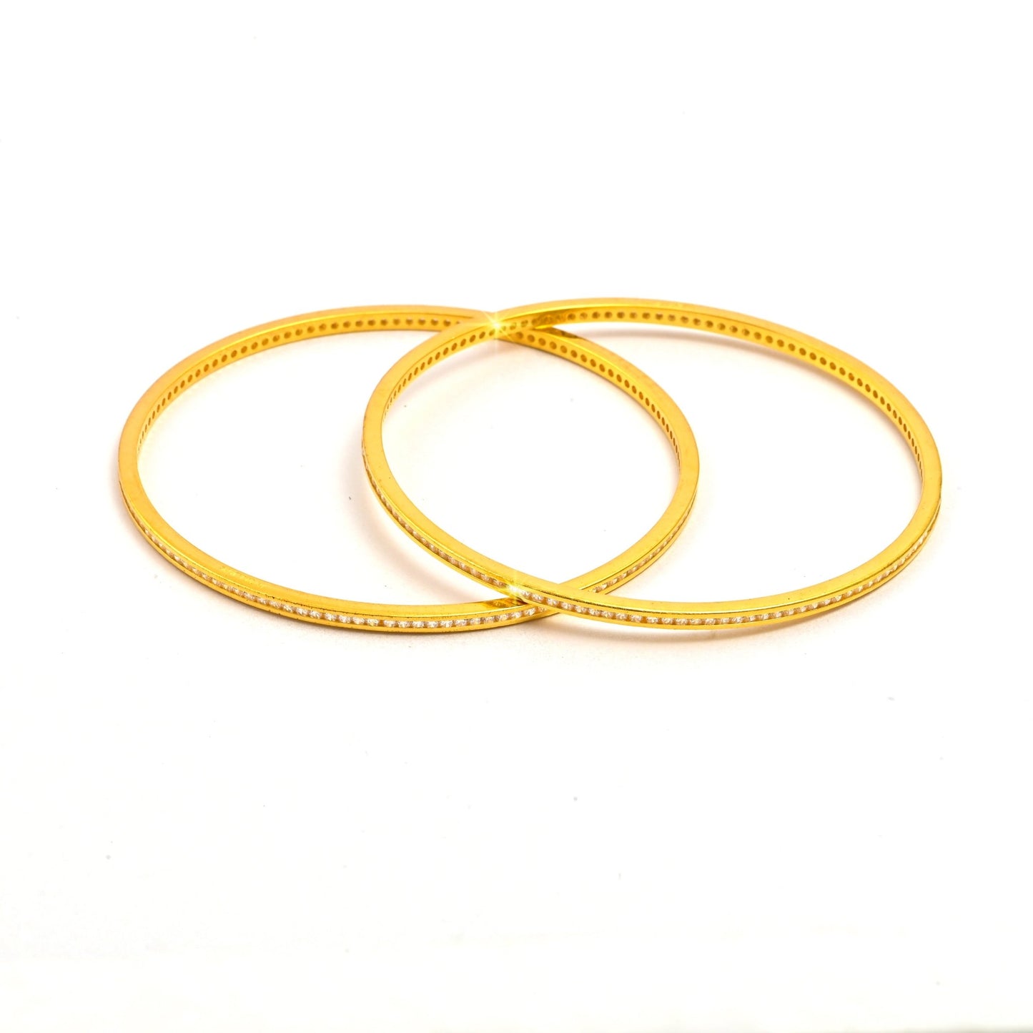 The Sleek Luminous Silver Bangles (Set of 2) - Vinayak - House of Silver