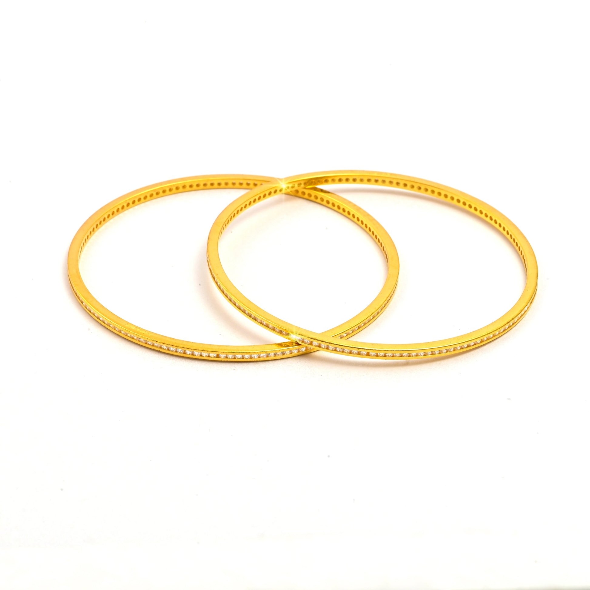 The Sleek Luminous Silver Bangles (Set of 2) - Vinayak - House of Silver