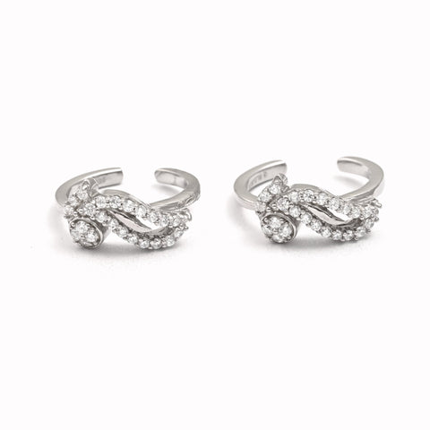 The Sparkling Steps Silver Toe Ring