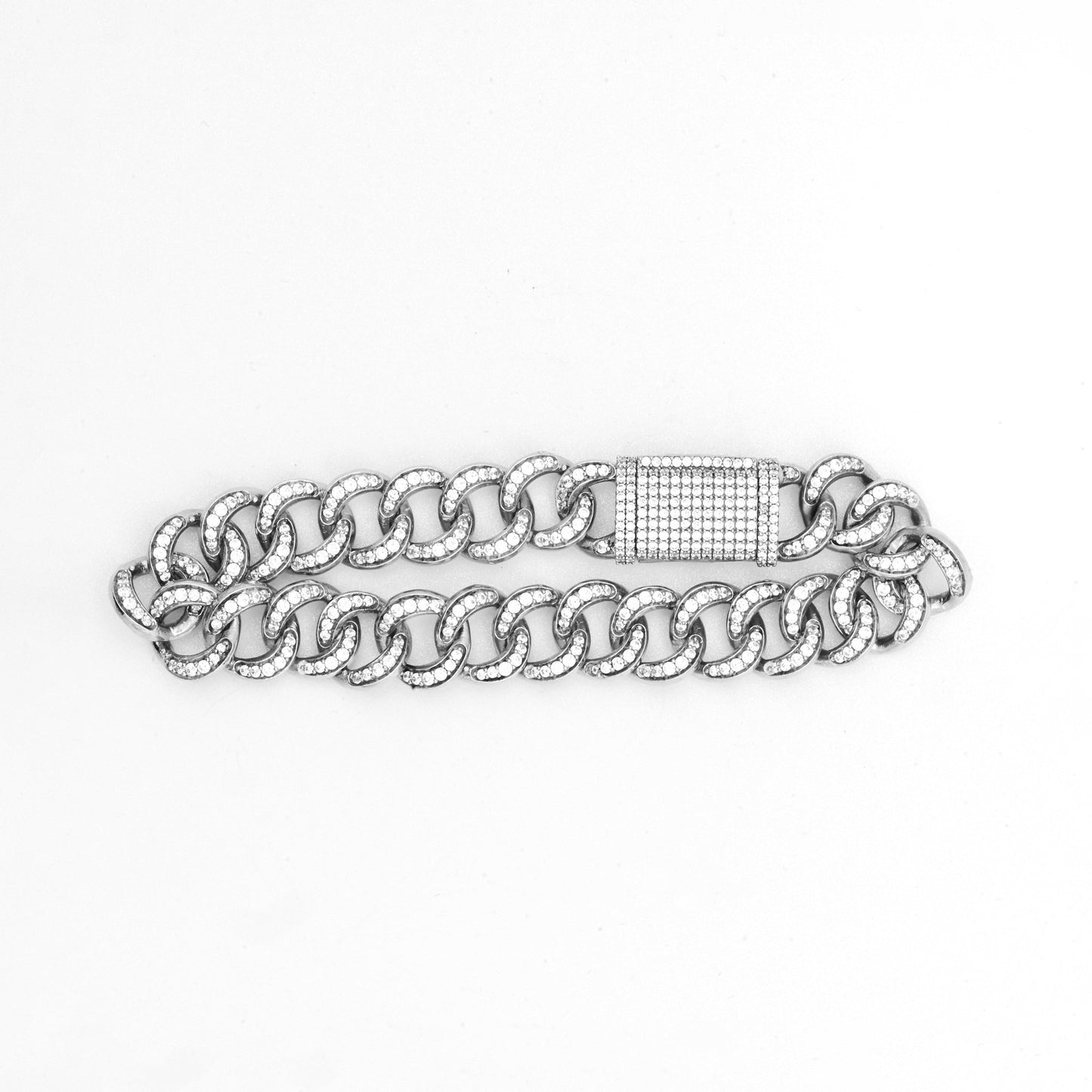 The Sparkling Zirconia Chained Bracelet - Vinayak - House of Silver