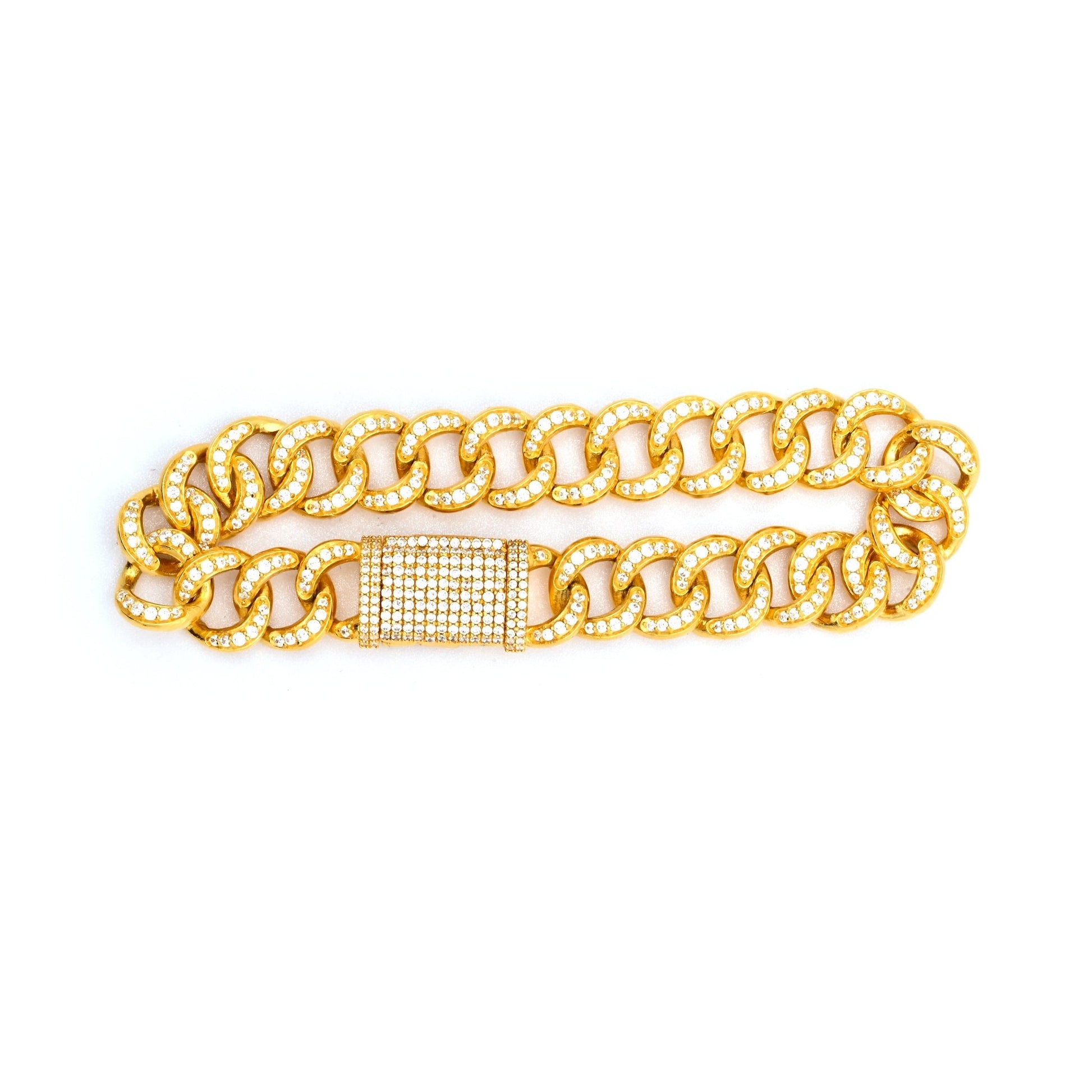 The Sparkling Zirconia Chained Bracelet - Vinayak - House of Silver