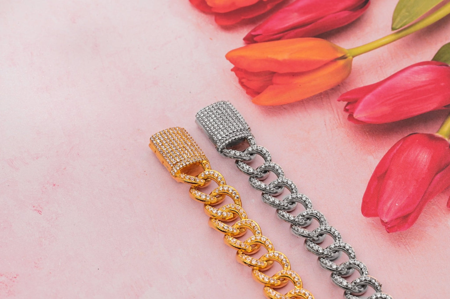 The Sparkling Zirconia Chained Bracelet - Vinayak - House of Silver