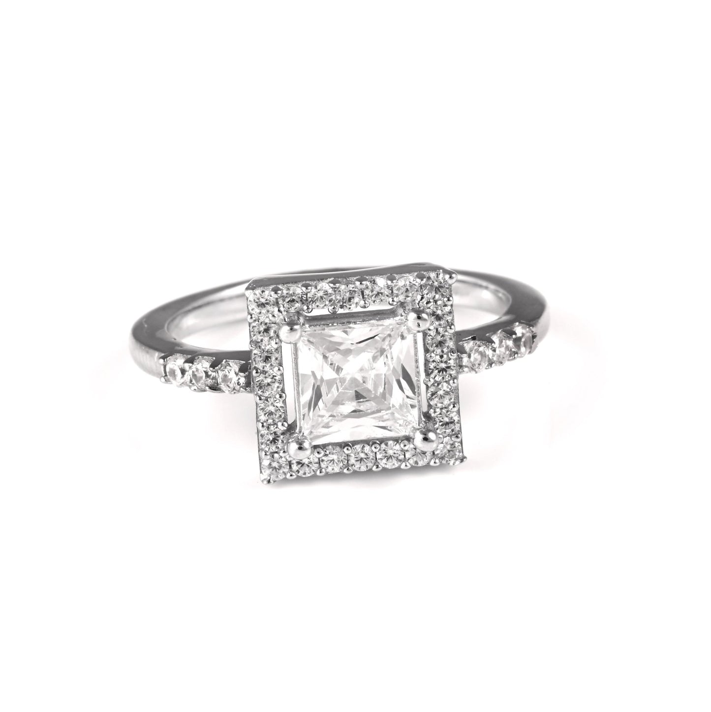 The Square Sparkle Zirconia Ring - Vinayak - House of Silver