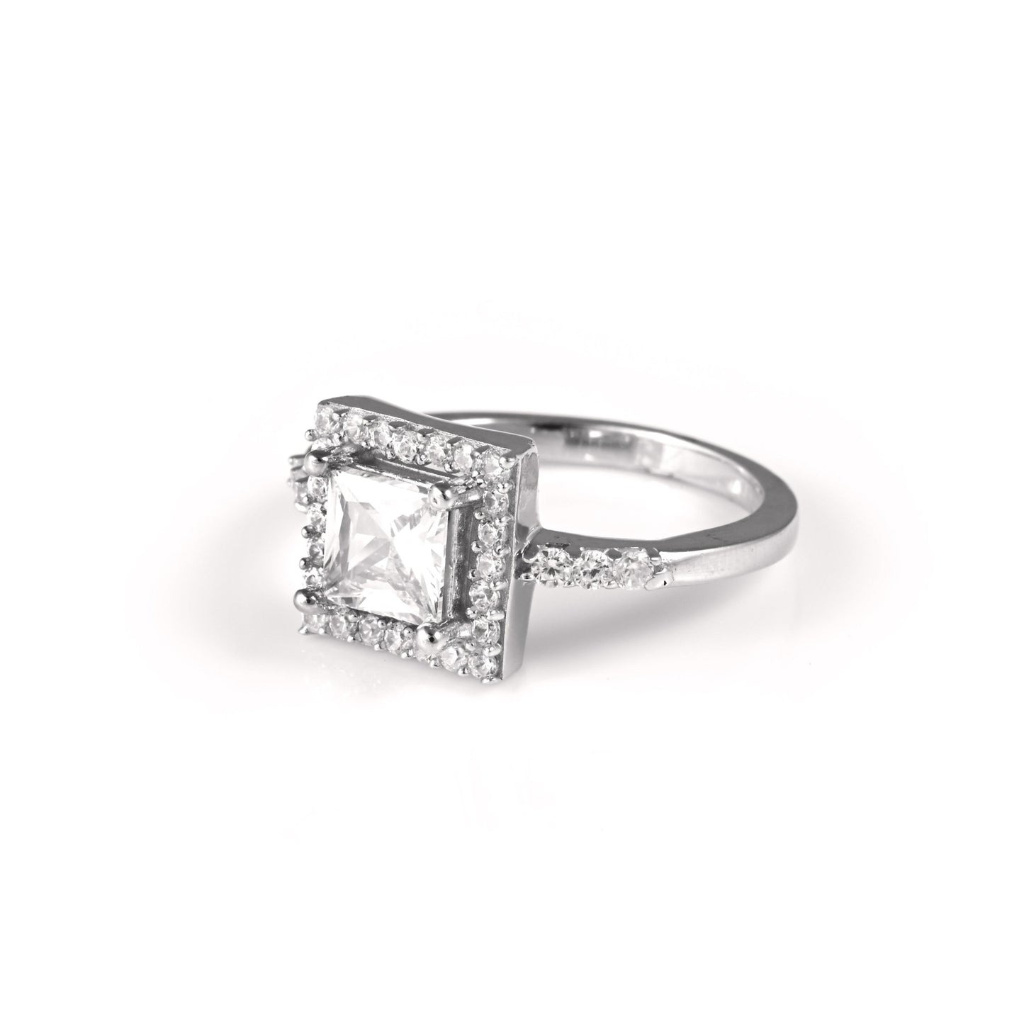 The Square Sparkle Zirconia Ring - Vinayak - House of Silver