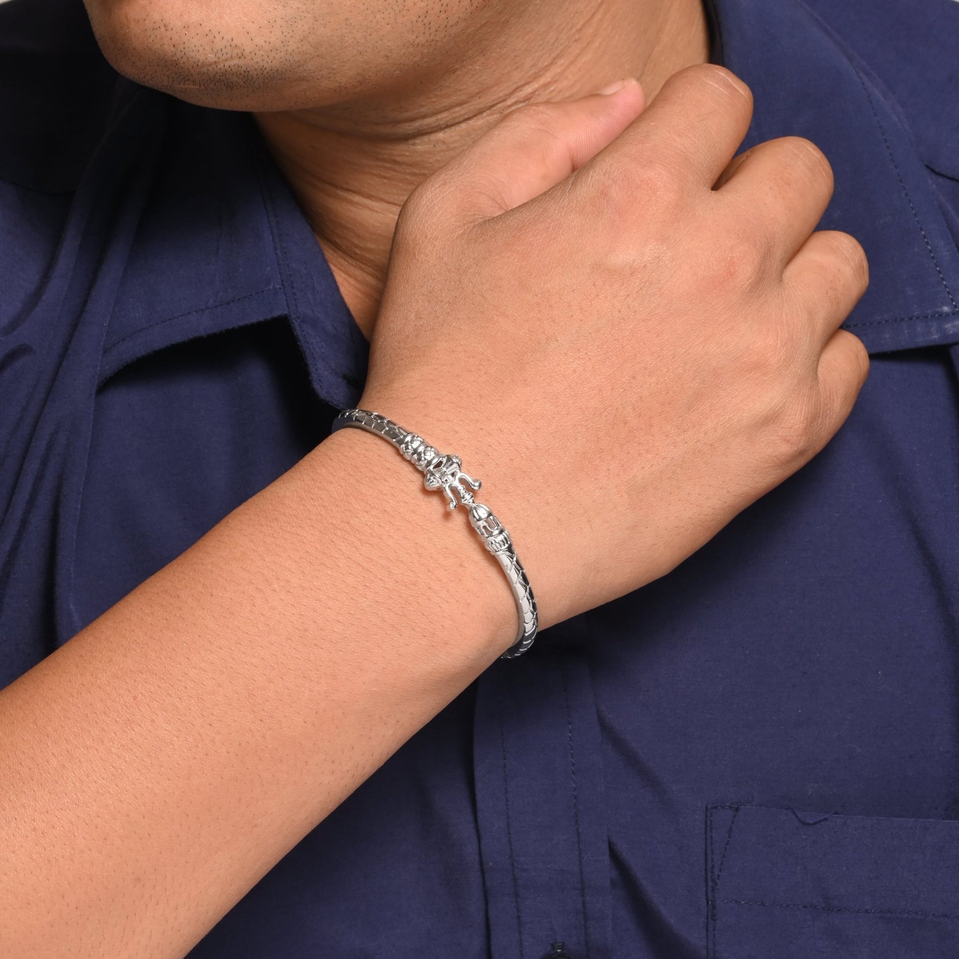 The Trishul Silver Cuff Bracelet - Vinayak - House of Silver