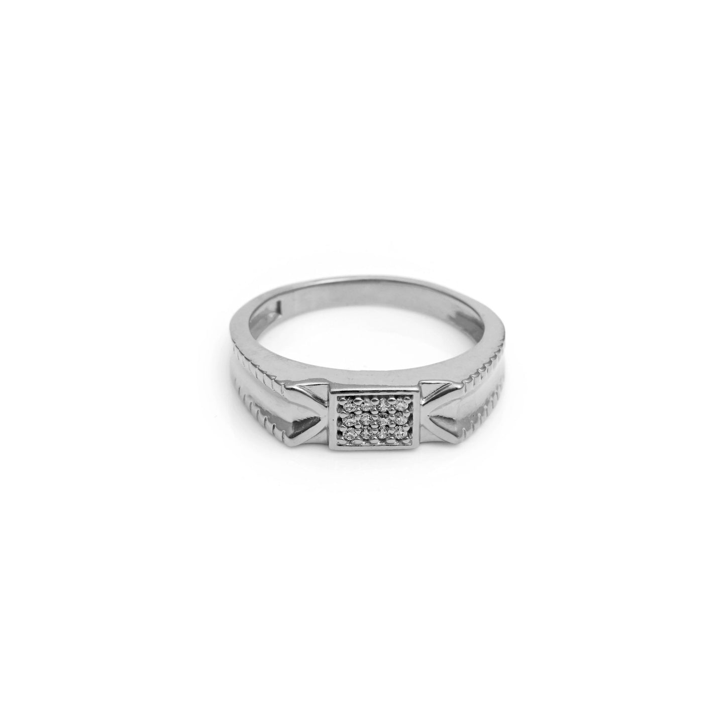 The Zirconia Accent Silver Ring - Vinayak - House of Silver