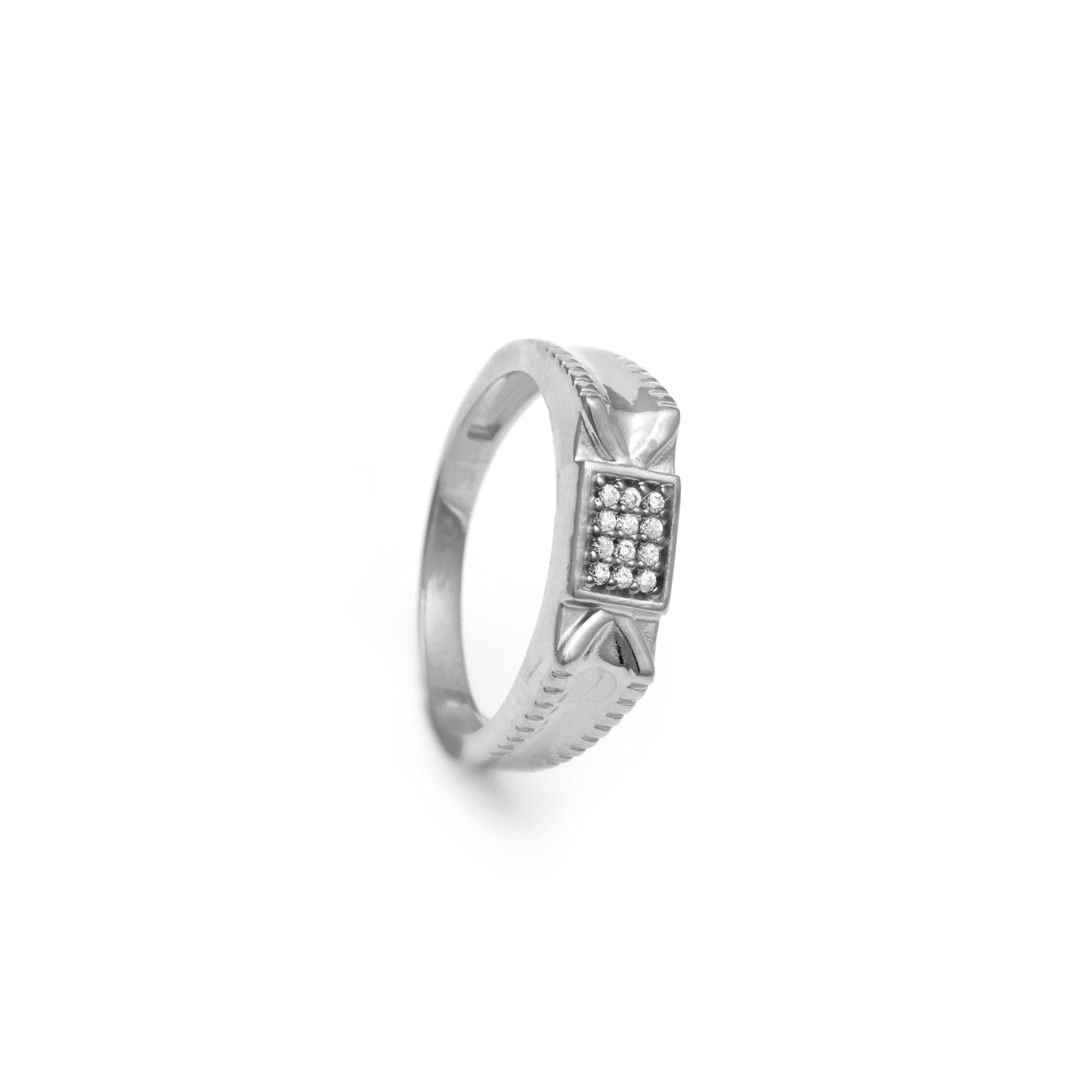 The Zirconia Accent Silver Ring - Vinayak - House of Silver