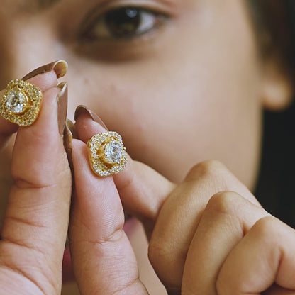 The Square Crystal Earrings