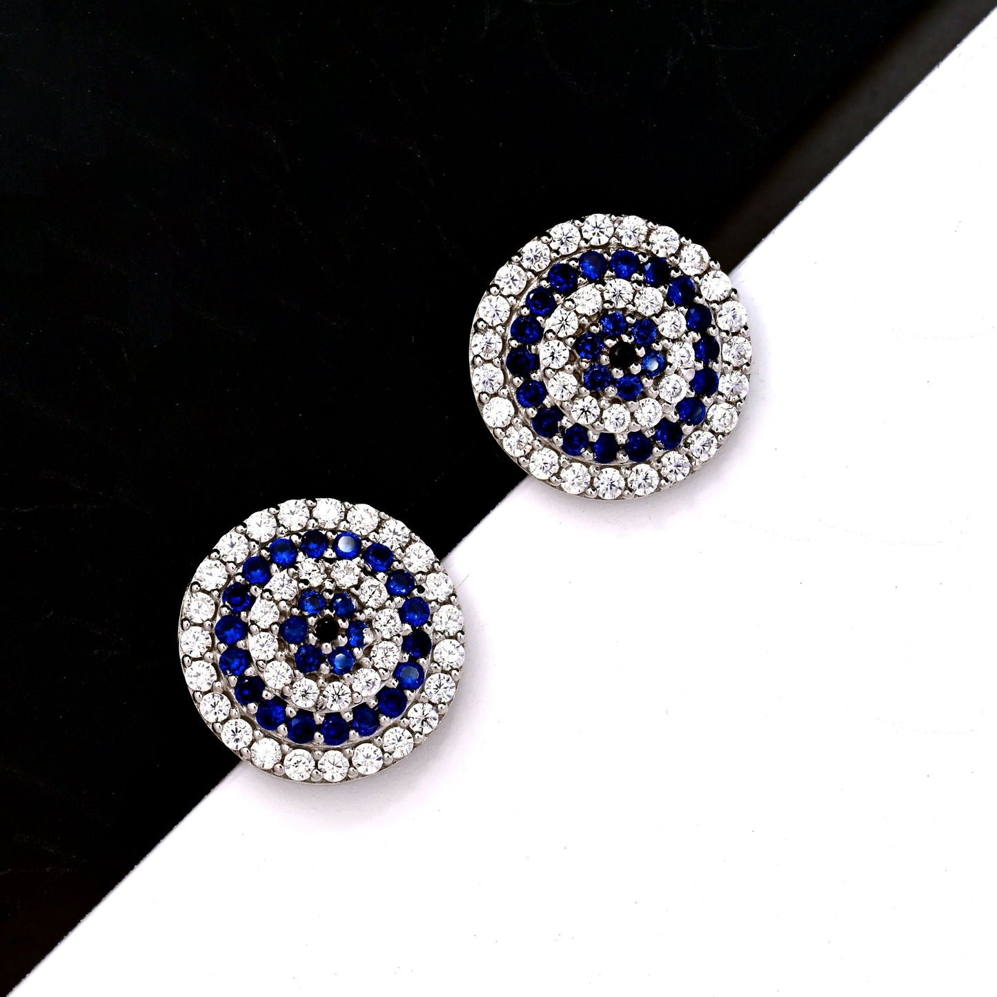 The Azure Cascade Silver Earrings - Vinayak - House of Silver