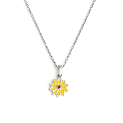 The Blooming Sun Silver Necklace Set - Vinayak - House of Silver