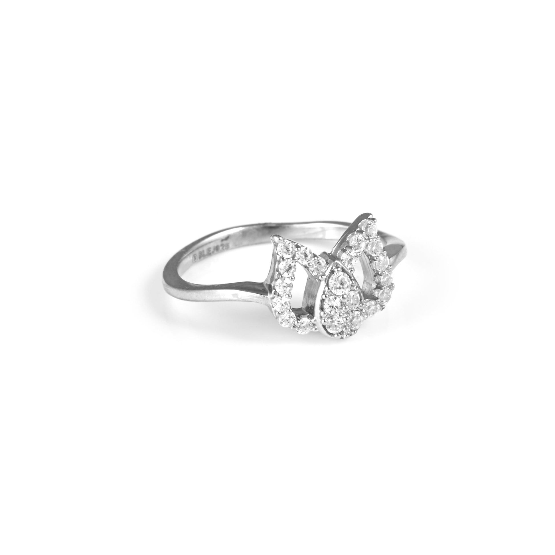 The Blossom Petal Zirconia Ring - Vinayak - House of Silver