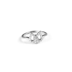 The Blossom Petal Zirconia Silver Ring