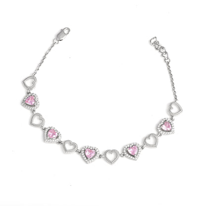 The Blushing Hearts Silver Bracelet - Vinayak - House of Silver