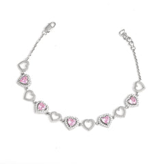 The Blushing Hearts Silver Bracelet