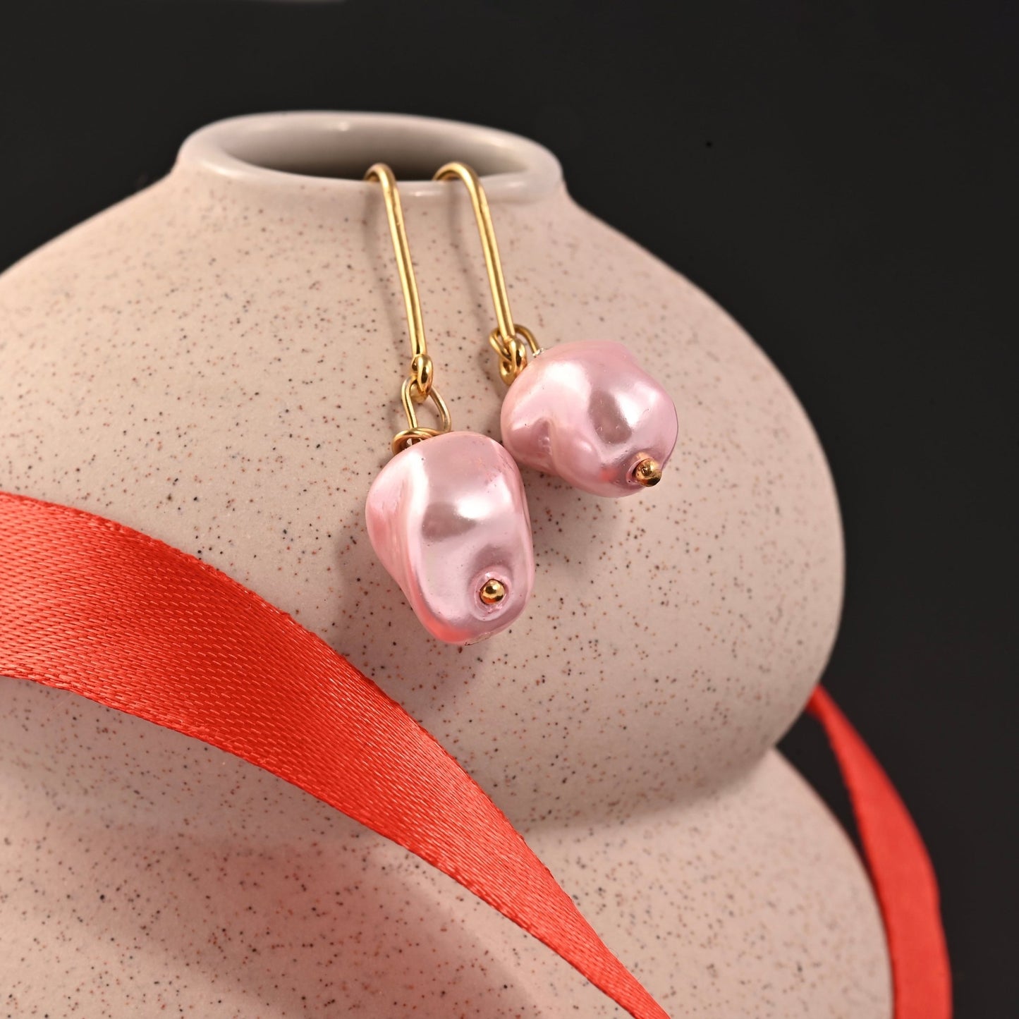 The Blushing Pearl Silver Earrings - Vinayak - House of Silver