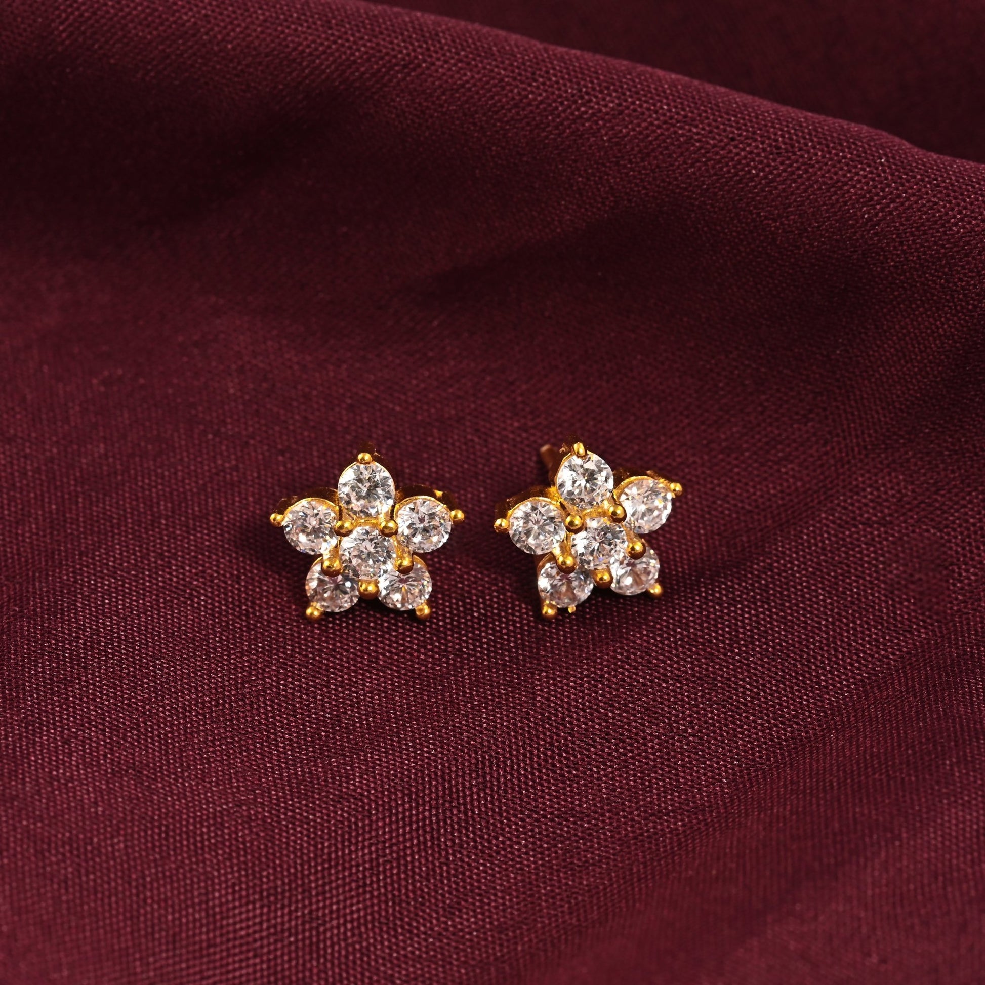 The Classic Crystal Blossom Earrings - Vinayak - House of Silver