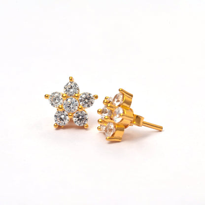 The Classic Crystal Blossom Earrings - Vinayak - House of Silver