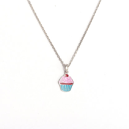 The Colourful Cupcake Charm Necklace Set - Vinayak - House of Silver