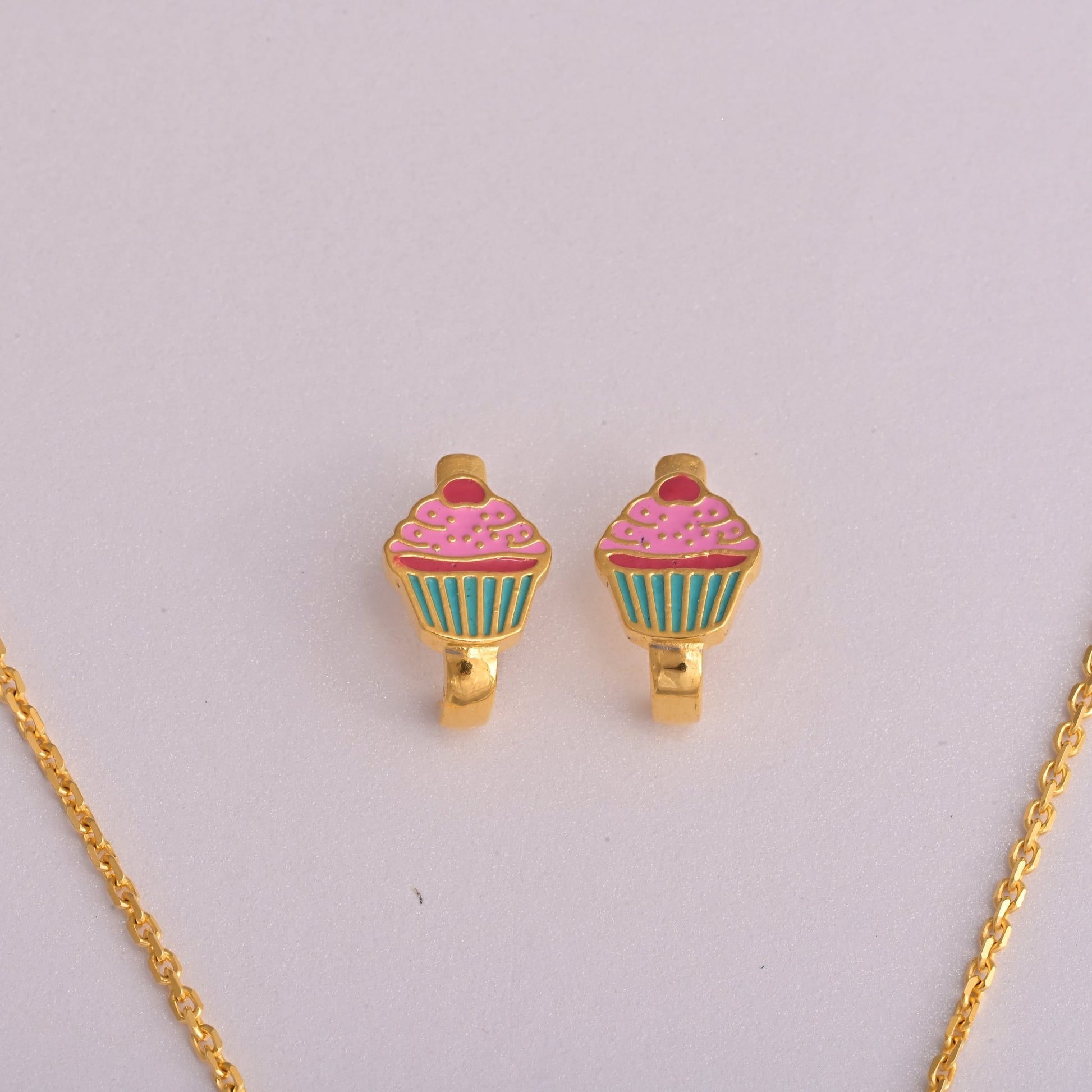 The Colourful Cupcake Charm Necklace Set - Vinayak - House of Silver