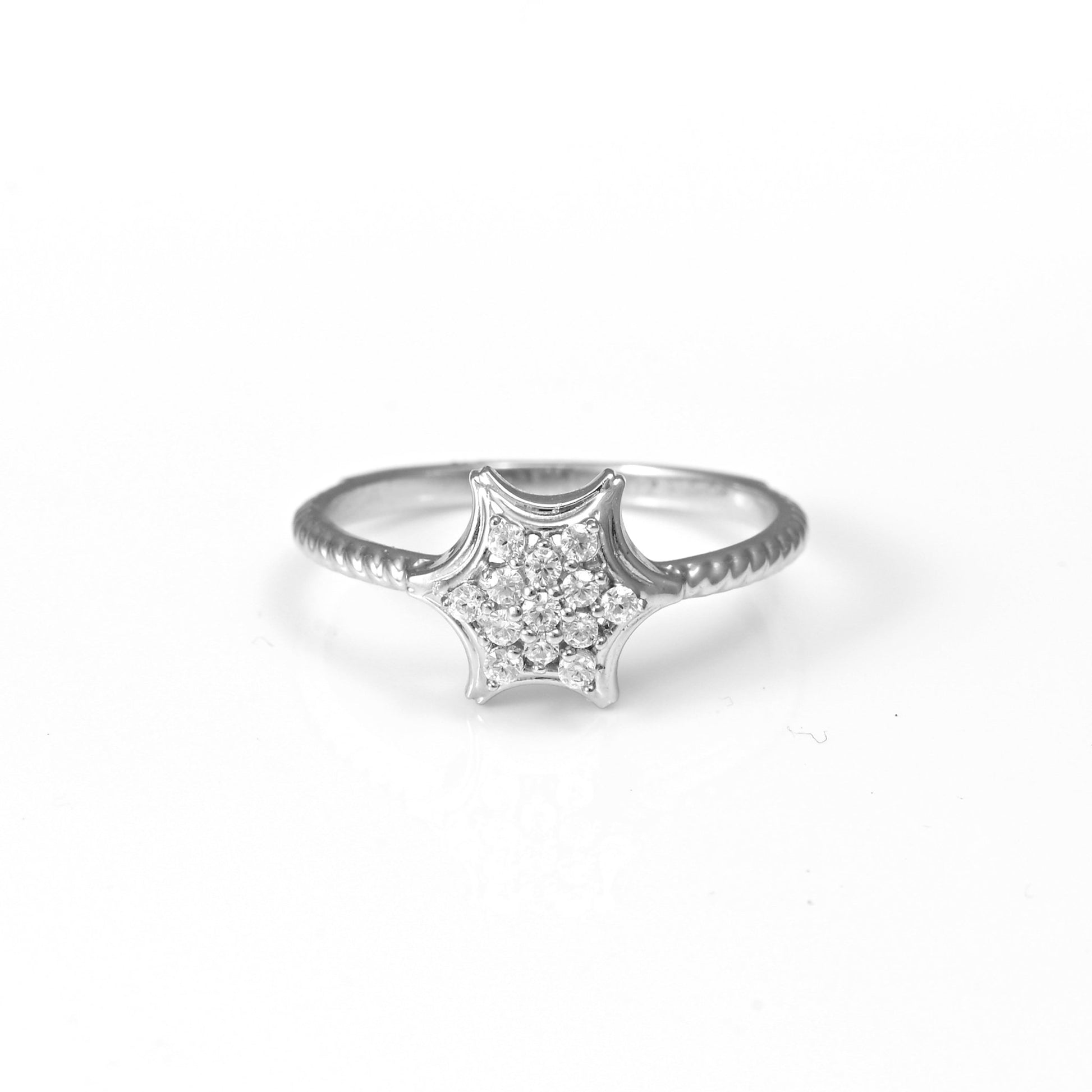 The Dainty Sparkle Zirconia Ring - Vinayak - House of Silver