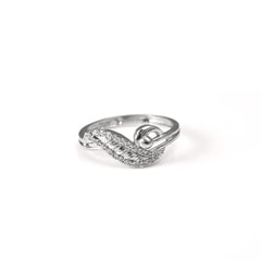 The Dainty Zirconia Pattern Silver Ring