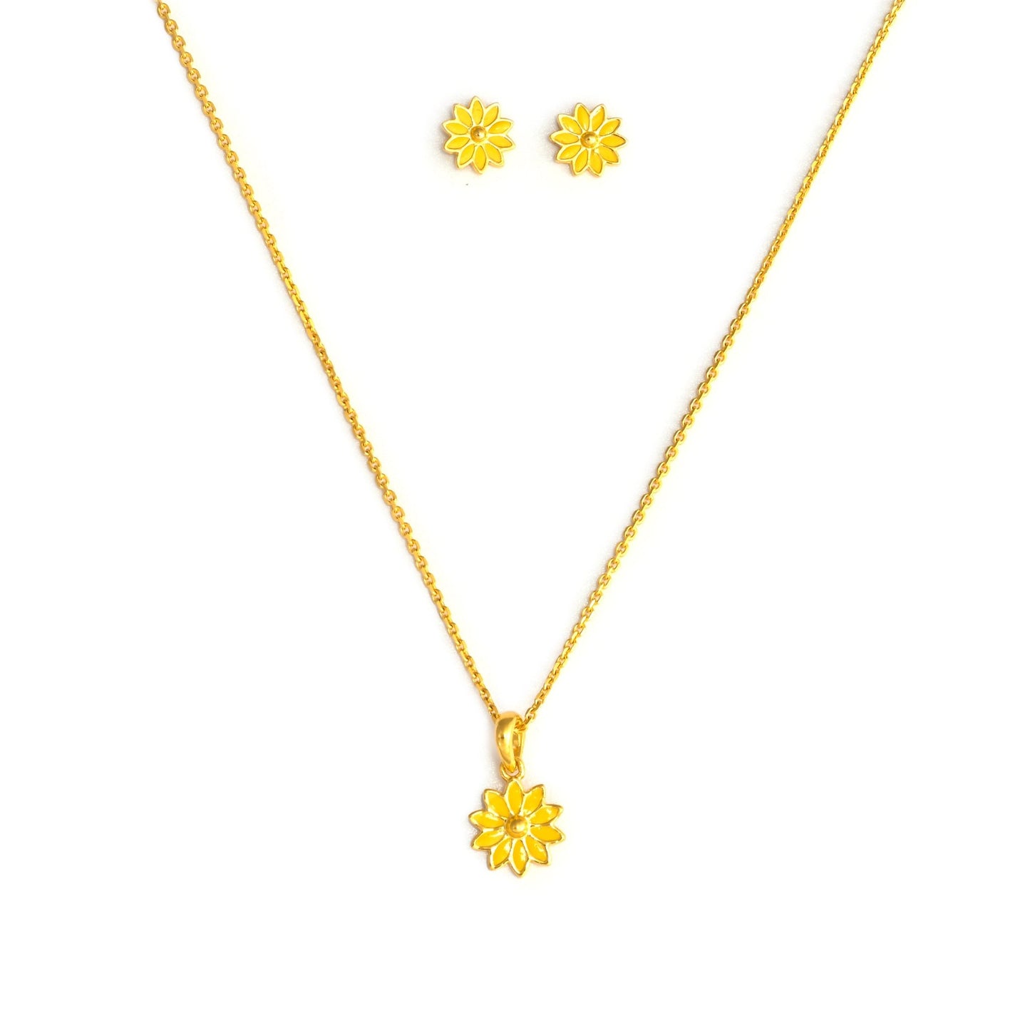 The Daisy Dreams Silver Necklace Set - Vinayak - House of Silver