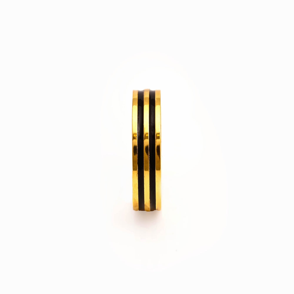 The Dual Noir Silver Band Ring