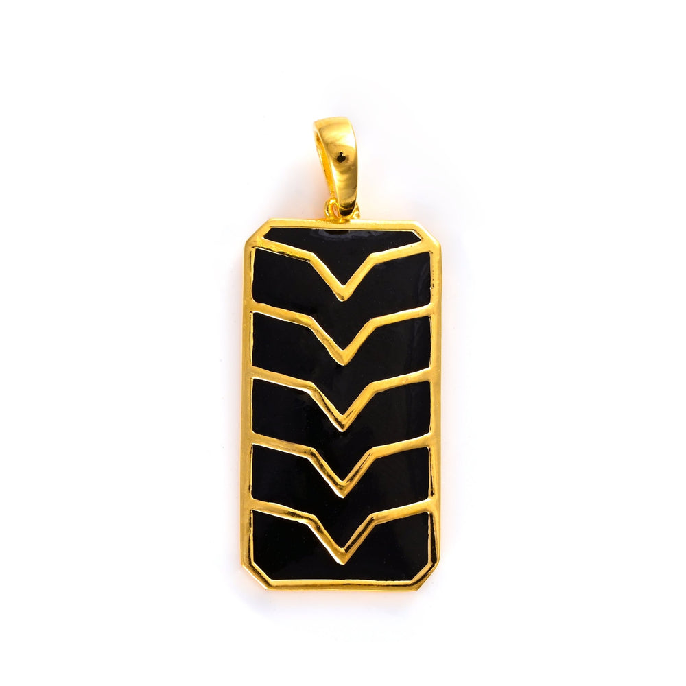 The Elegant Ebony Silver Pendant
